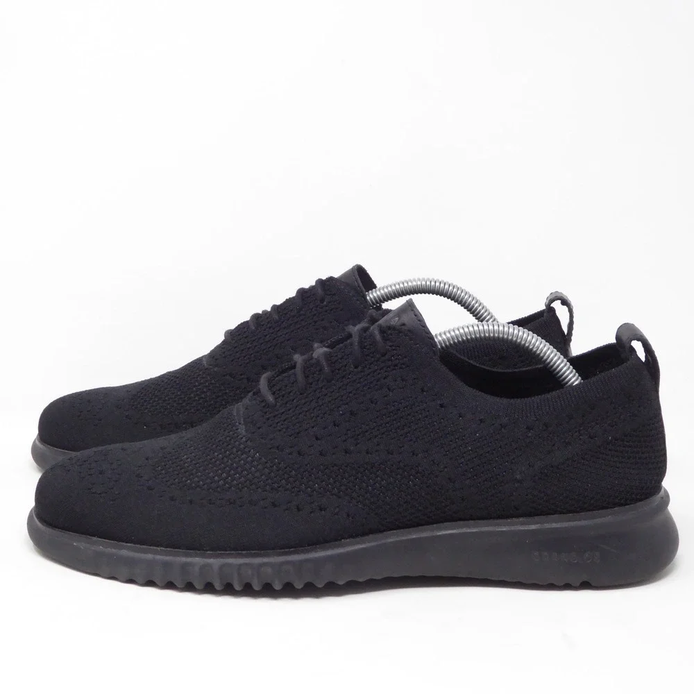Cole Haan Mens Oxfords Black 2.ZEROGRAND Stitchlite Wingtip C28527 Size 10M